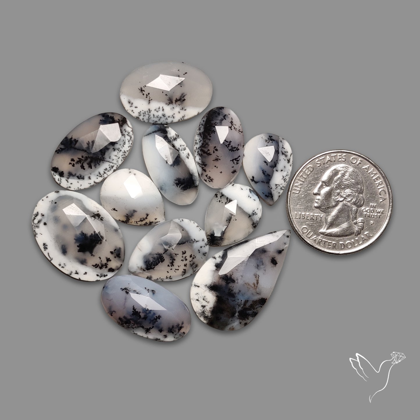 Rose Cut Dendritic Agate Lot