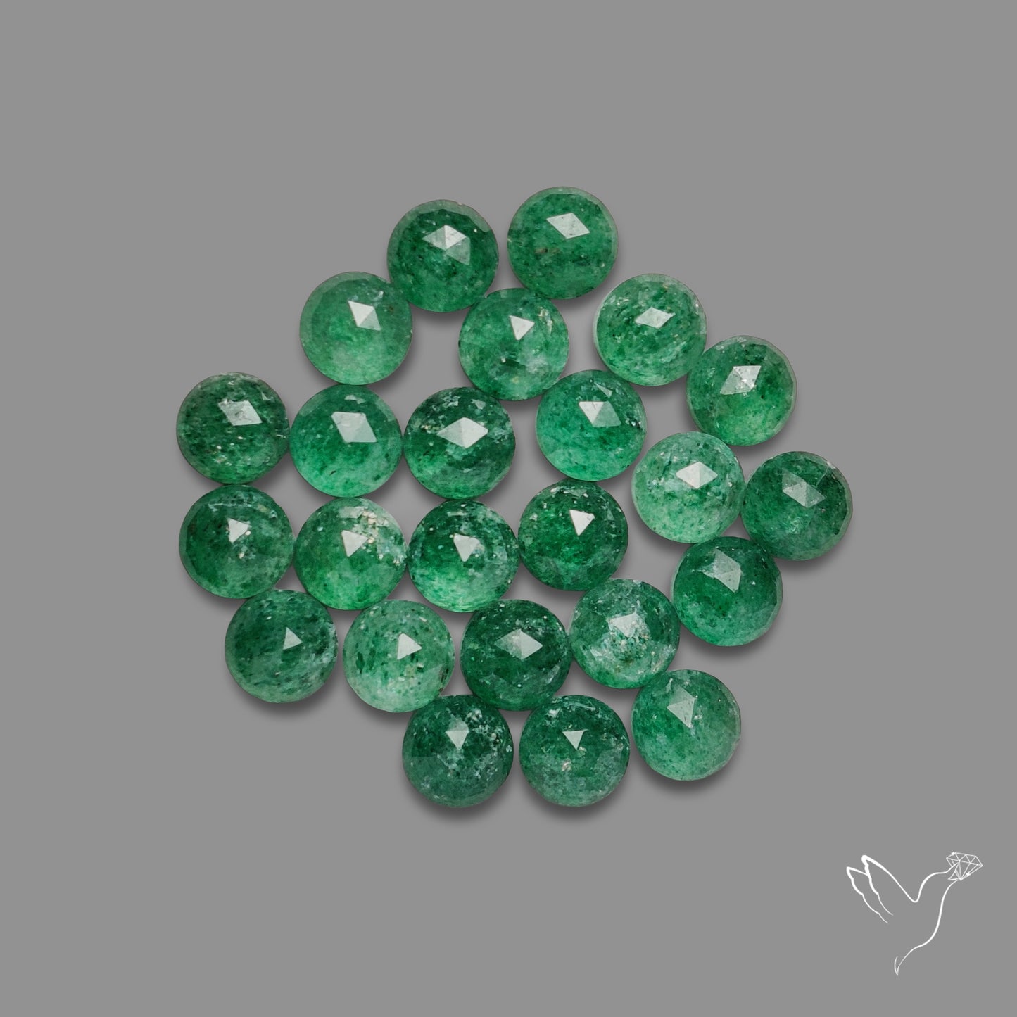 Rose Cut Green Tanzurine Rounds Lot