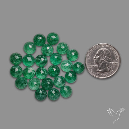 Rose Cut Green Tanzurine Rounds Lot