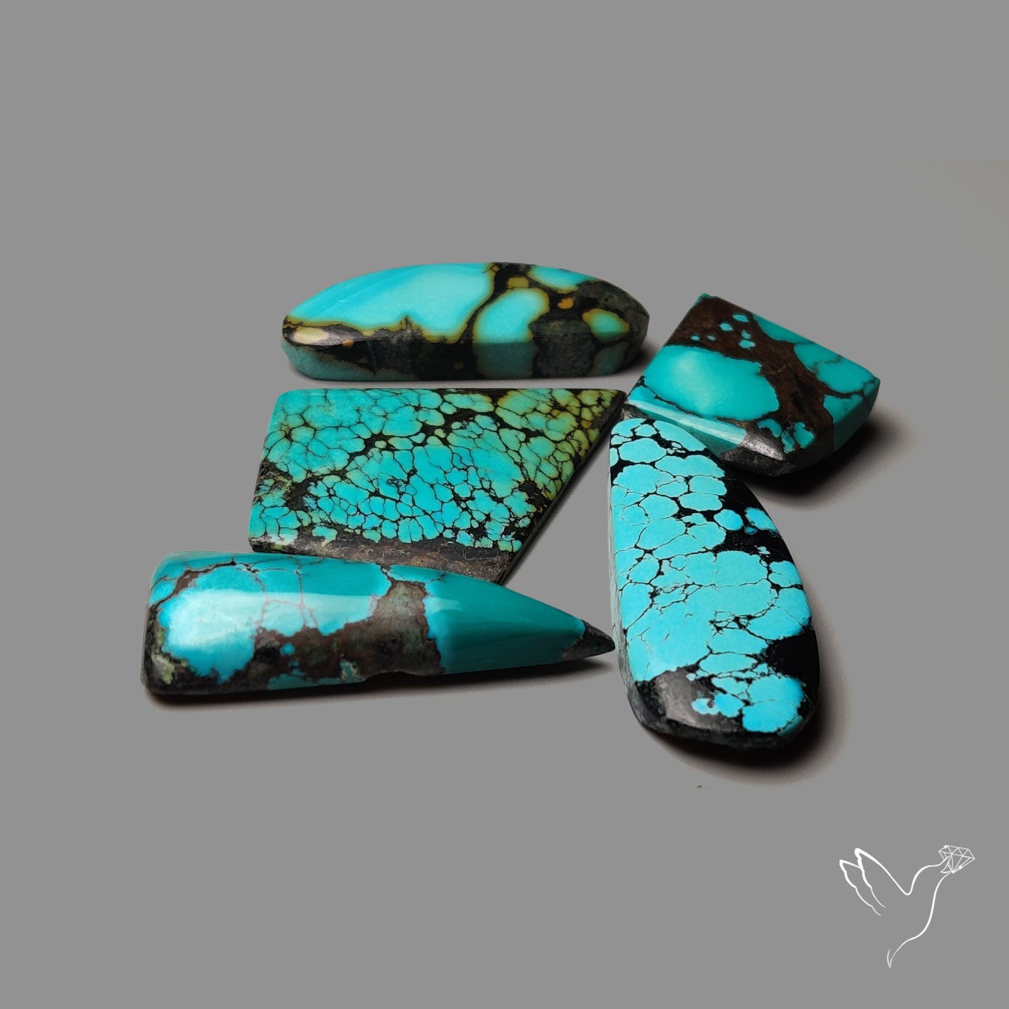 Hubei Turquoise Cabochons Lot