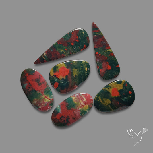 Bloodstone Cabochons Lot