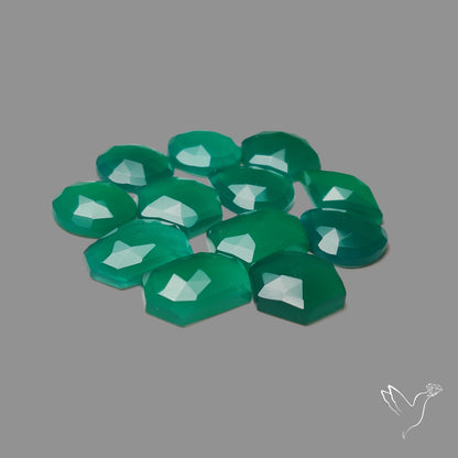 Rose Cut Chrome Chalcedony Lot