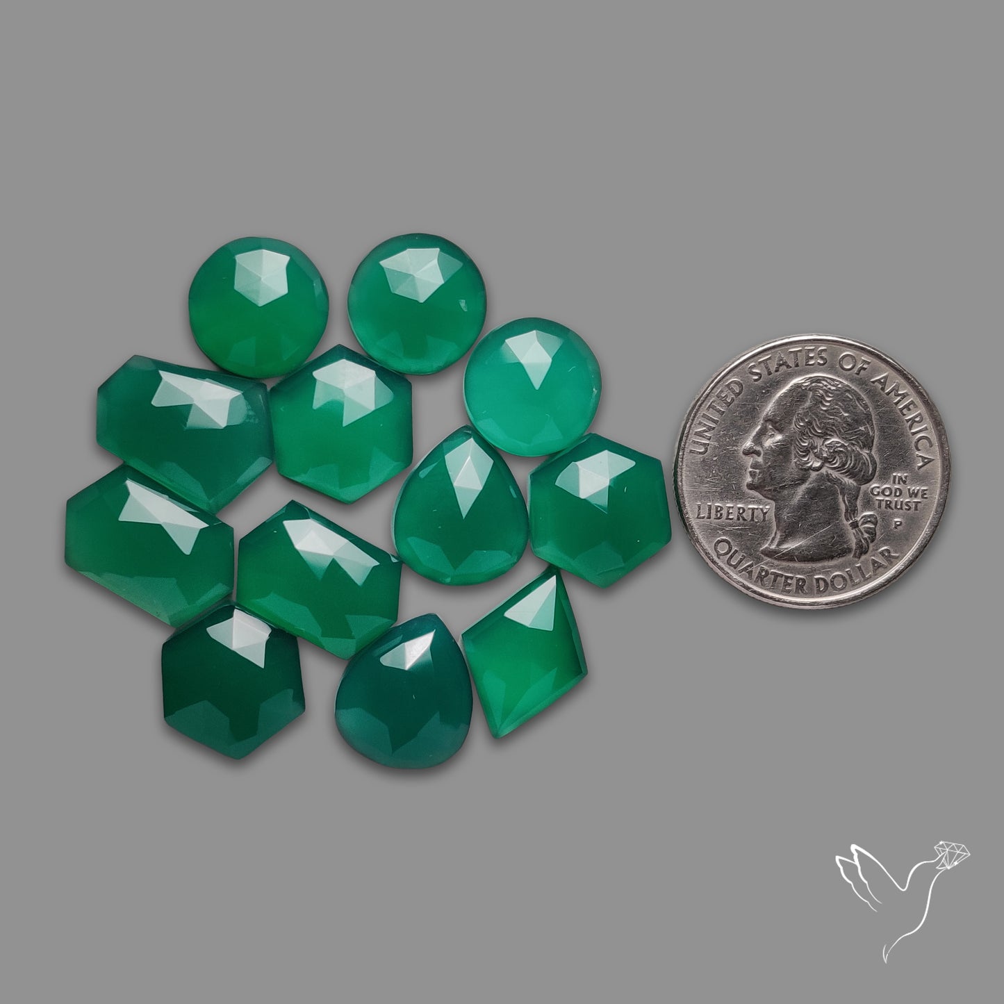 Rose Cut Chrome Chalcedony Lot