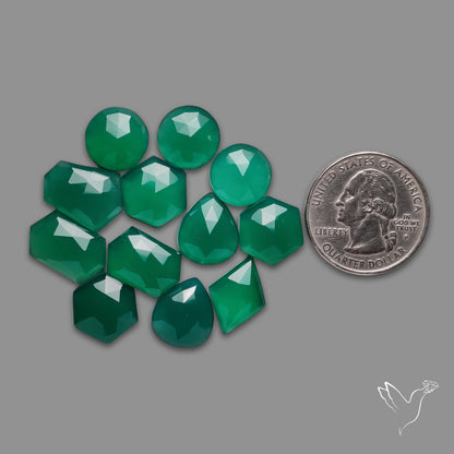 Rose Cut Chrome Chalcedony Lot