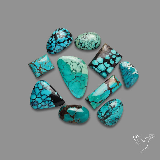 Hubei Turquoise Cabochons Lot
