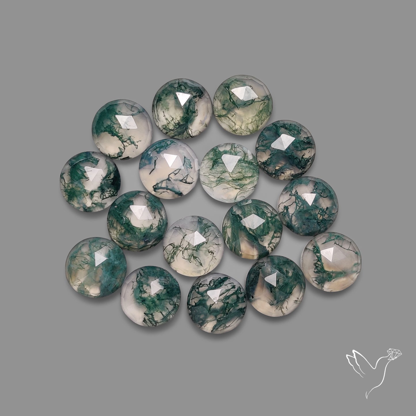 Rose Cut Moss Agate Lot