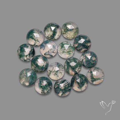 Rose Cut Moss Agate Lot