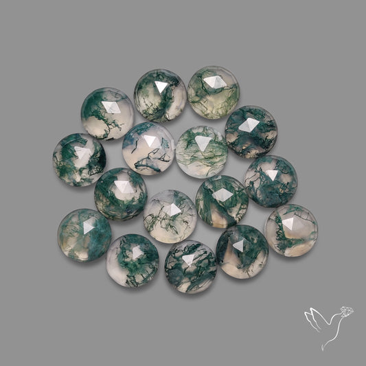 Rose Cut Moss Agate Lot