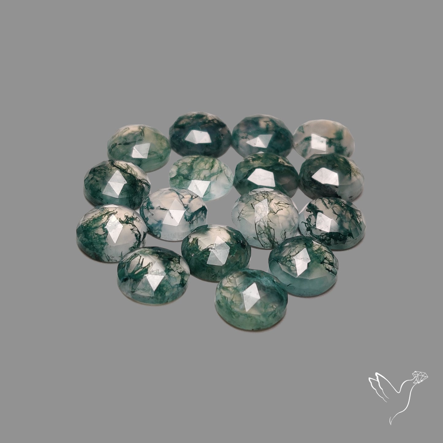 Rose Cut Moss Agate Lot