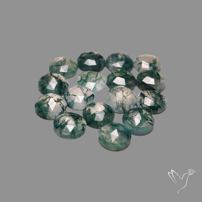 Rose Cut Moss Agate Lot