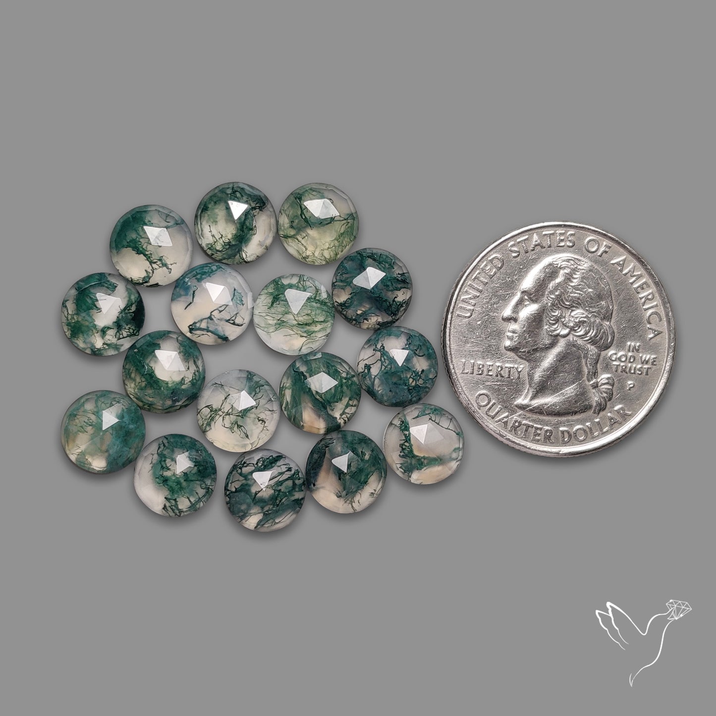 Rose Cut Moss Agate Lot