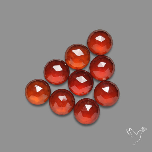 Rose Cut Hessonite Garnet Rounds Lot