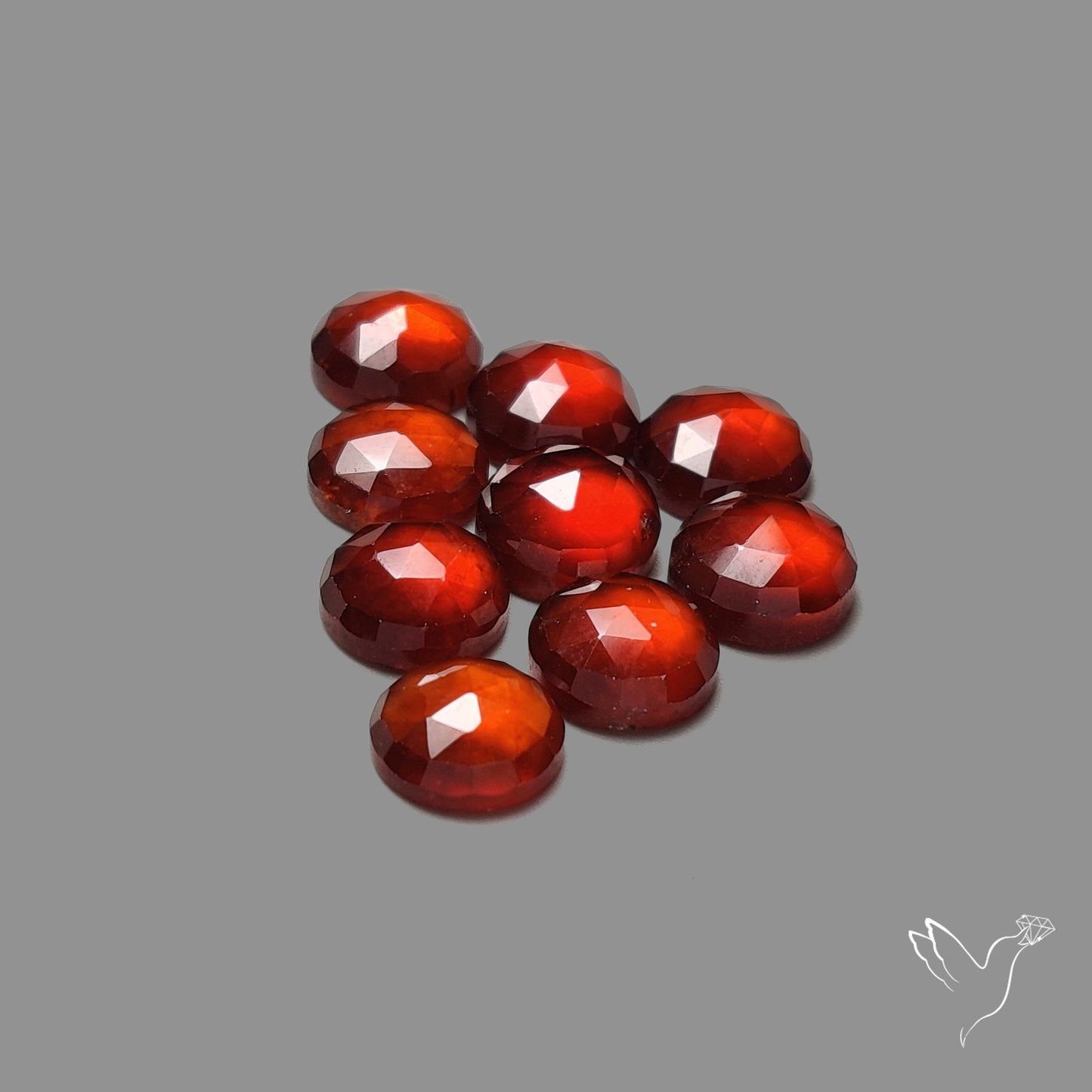 Rose Cut Hessonite Garnet Rounds Lot