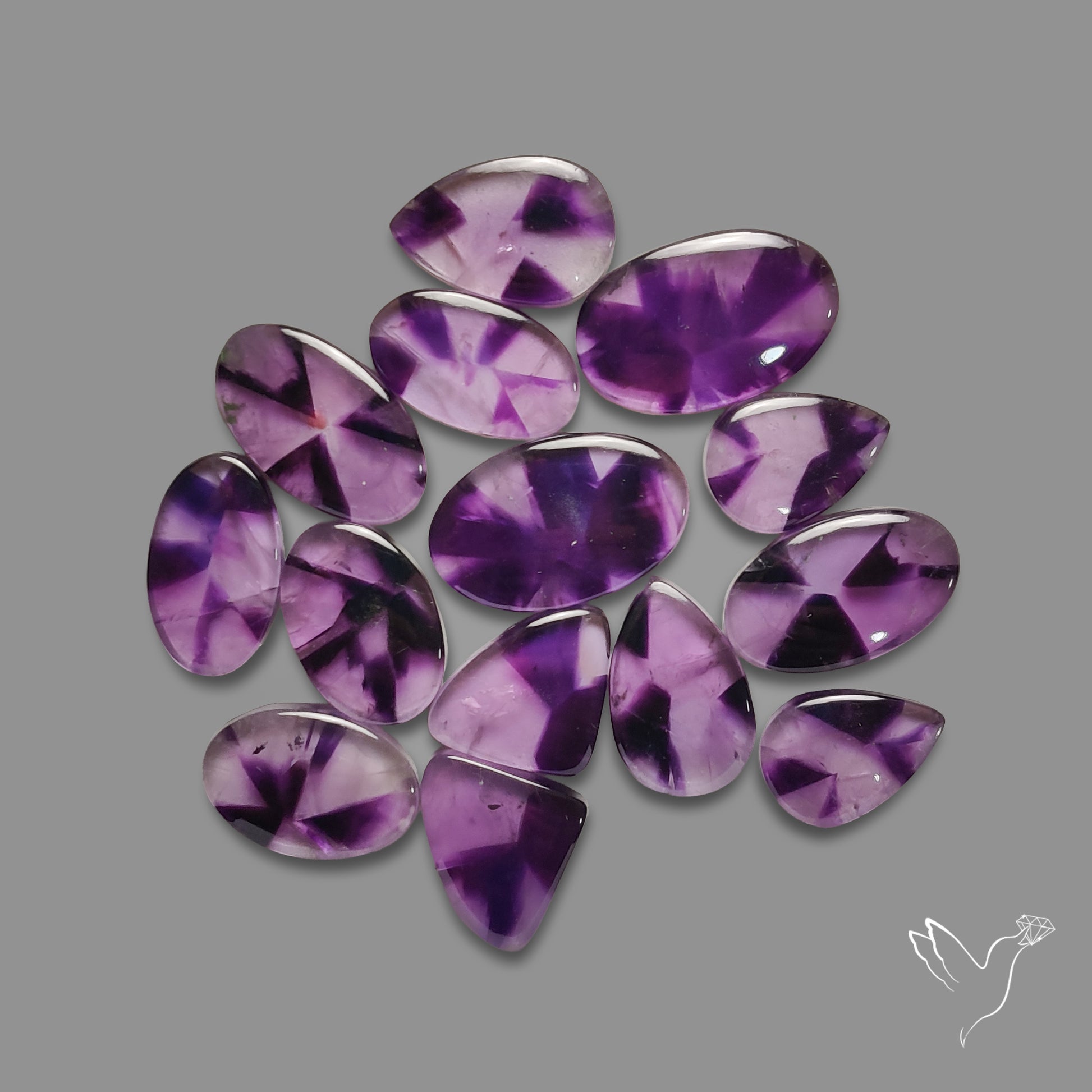Trapiche Amethyst Cabochons Lot
