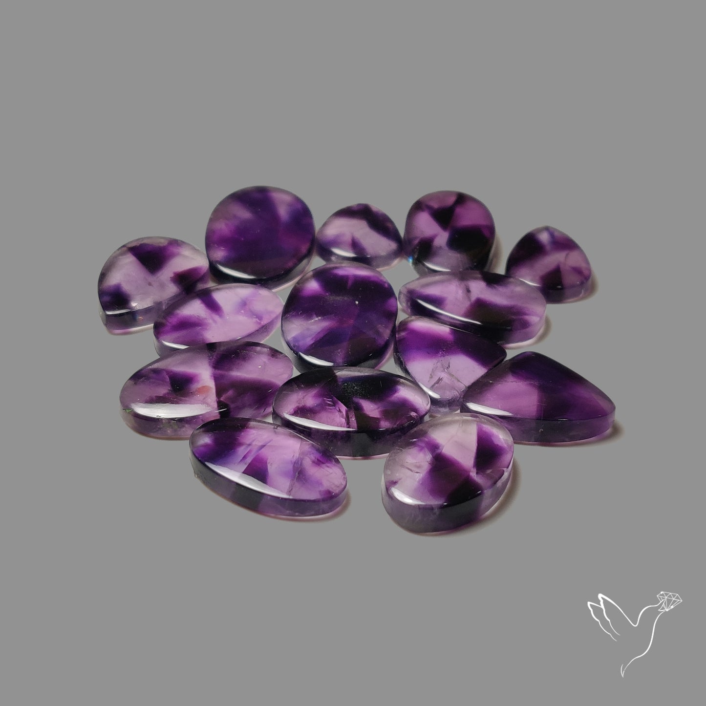 Trapiche Amethyst Cabochons Lot