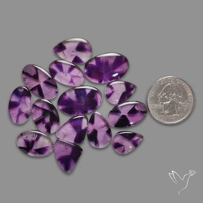 Trapiche Amethyst Cabochons Lot