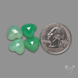 Rose Cut Gemmy Chrysoprase Hearts Lot