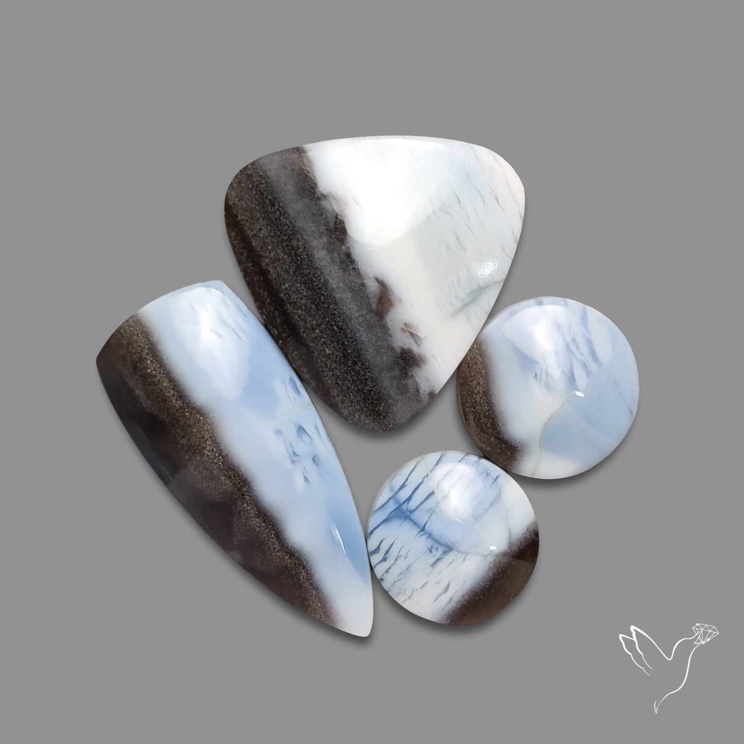 Owyhee Blue Opal Cabochons Lot