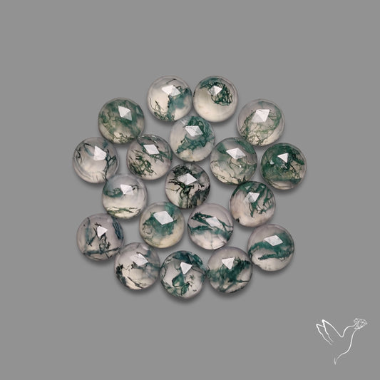 Rose Cut Moss Agate Lot