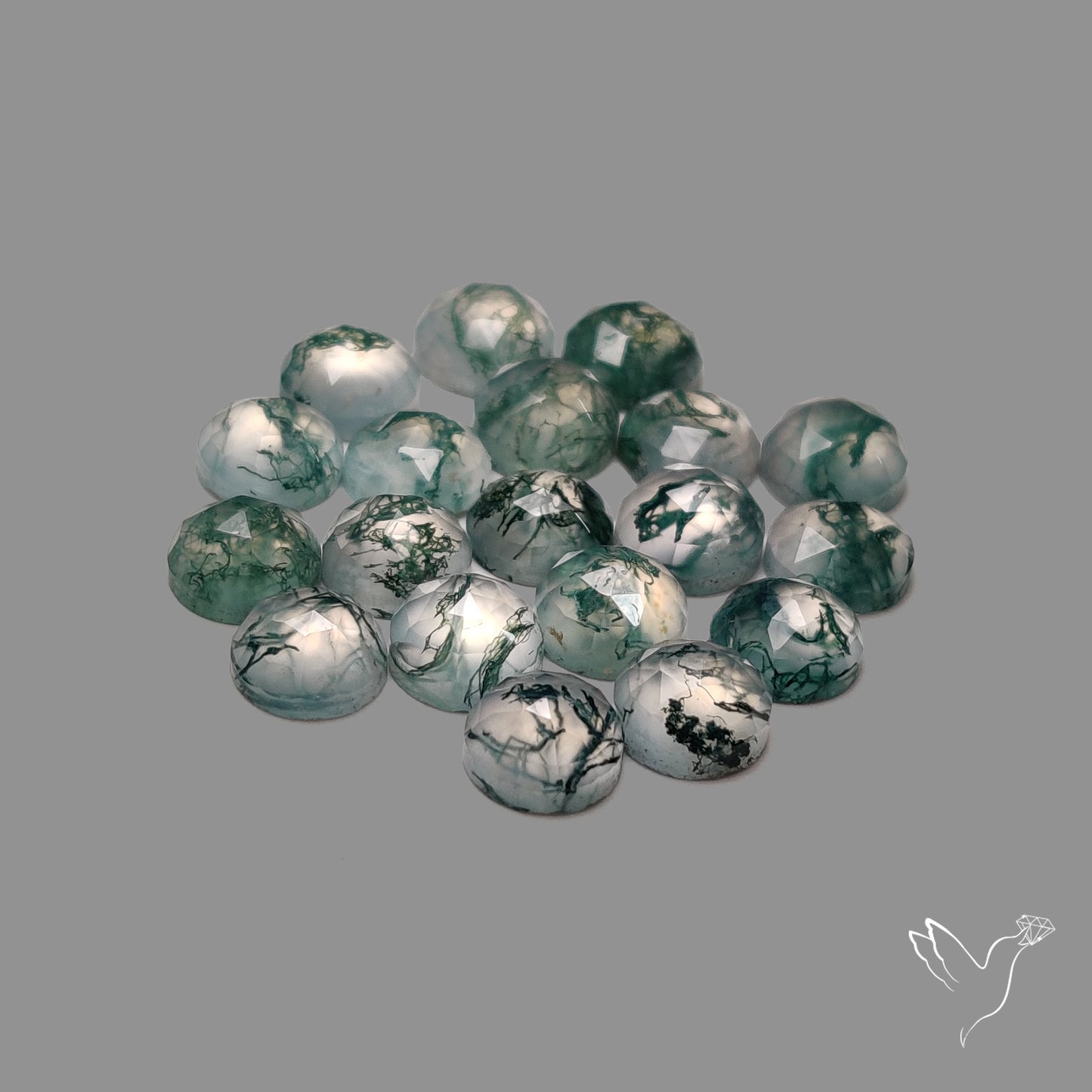 Rose Cut Moss Agate Lot