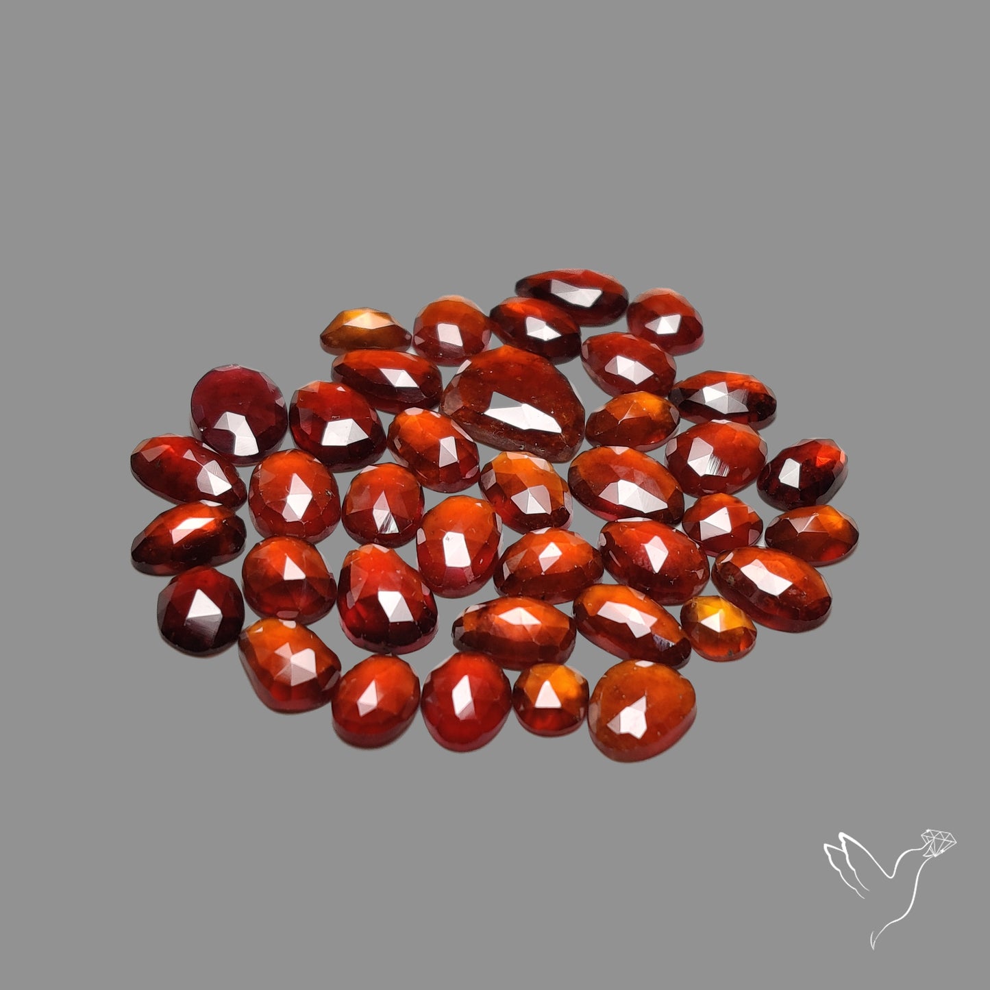 Rose Cut Hessonite Garnet Lot