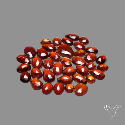Rose Cut Hessonite Garnet Lot
