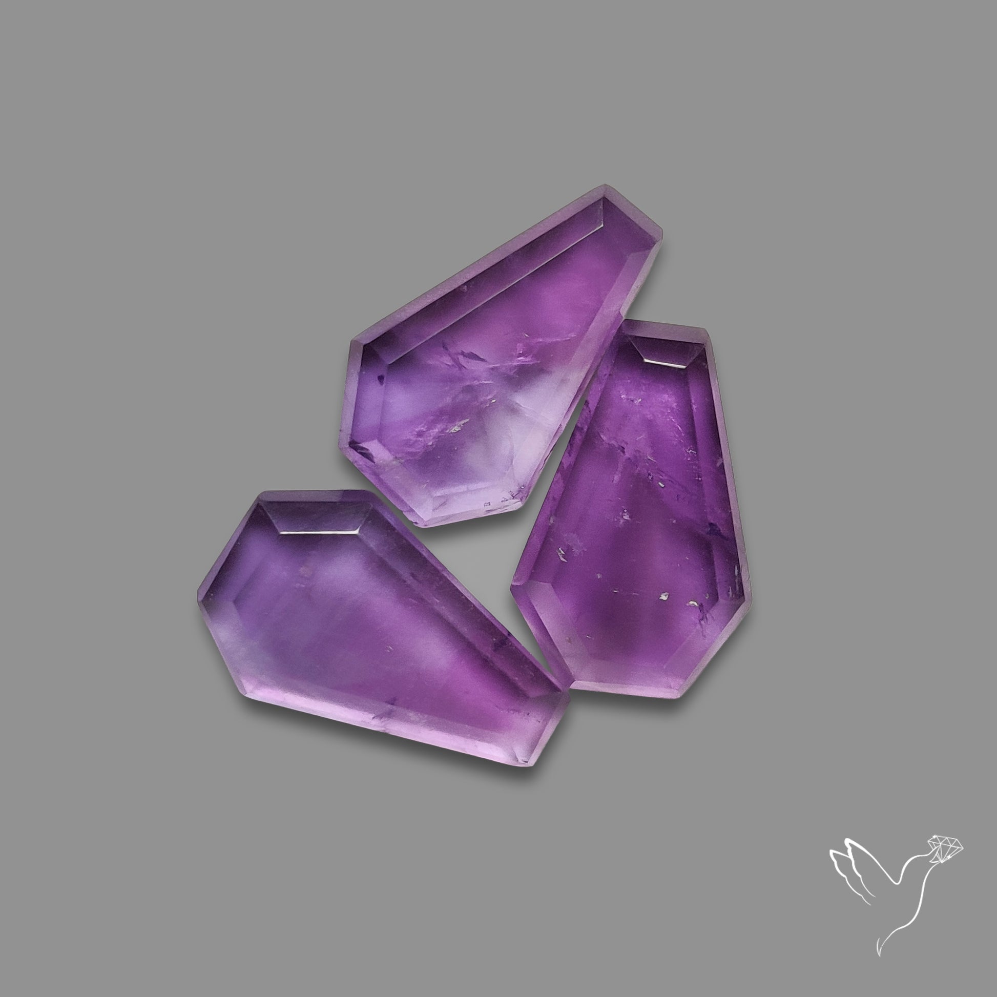 Step Cut Amethyst Coffins Lot