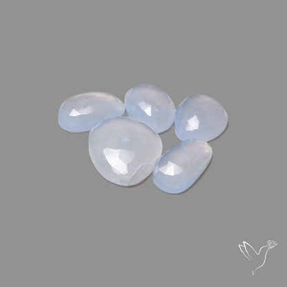 Rose Cut Namibian Blue Chalcedony Lot