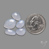Rose Cut Namibian Blue Chalcedony Lot
