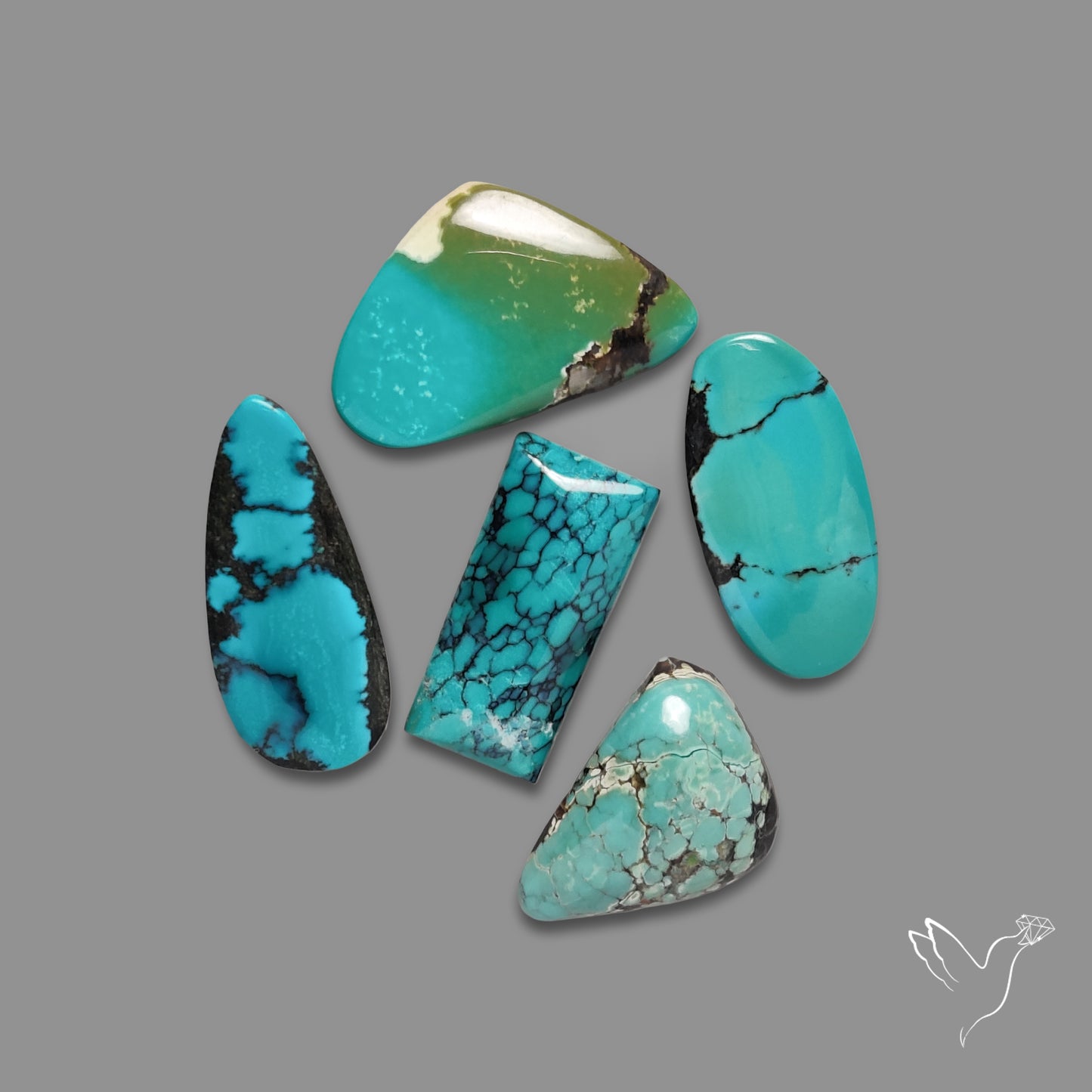 Hubei Turquoise Cabochons Lot