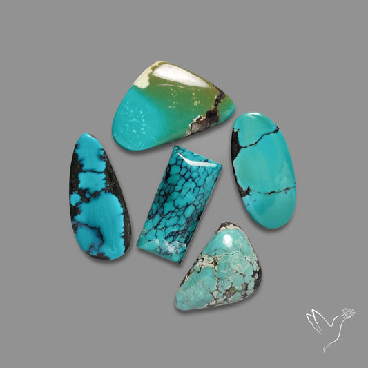 Hubei Turquoise Cabochons Lot
