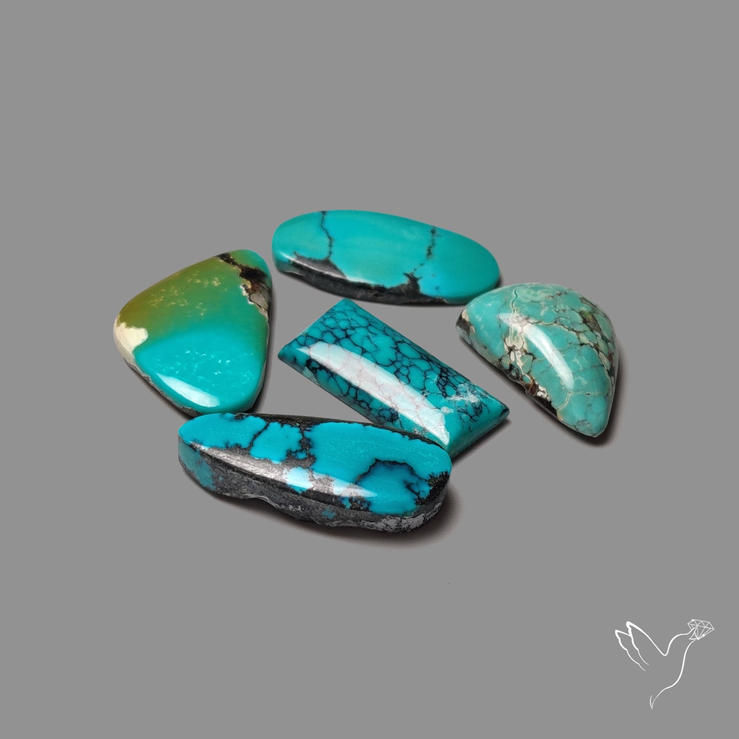 Hubei Turquoise Cabochons Lot