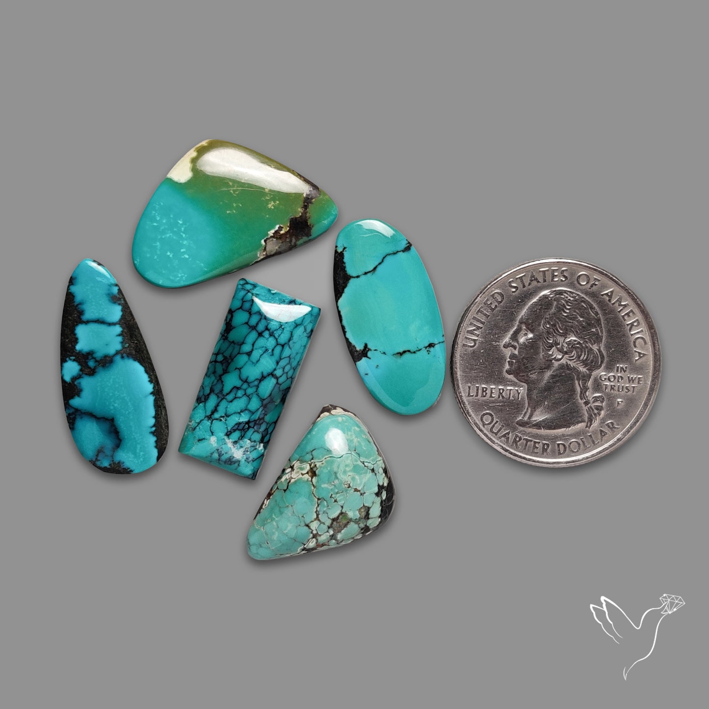 Hubei Turquoise Cabochons Lot