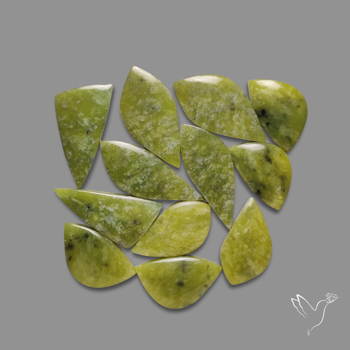 Gemmy Green Serpentine Cabochons Lot