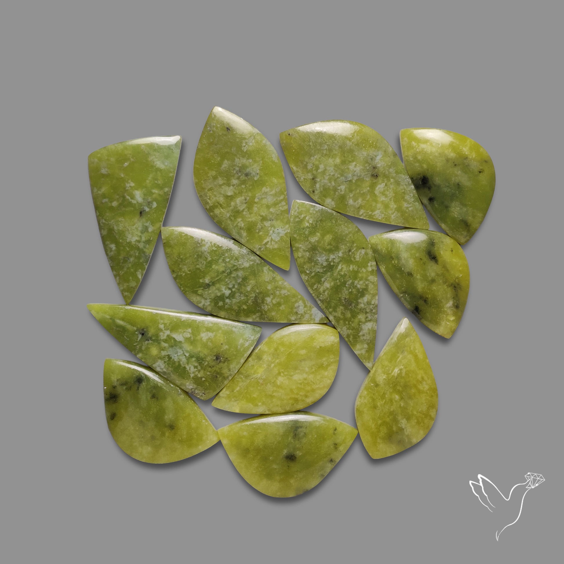 Gemmy Green Serpentine Cabochons Lot