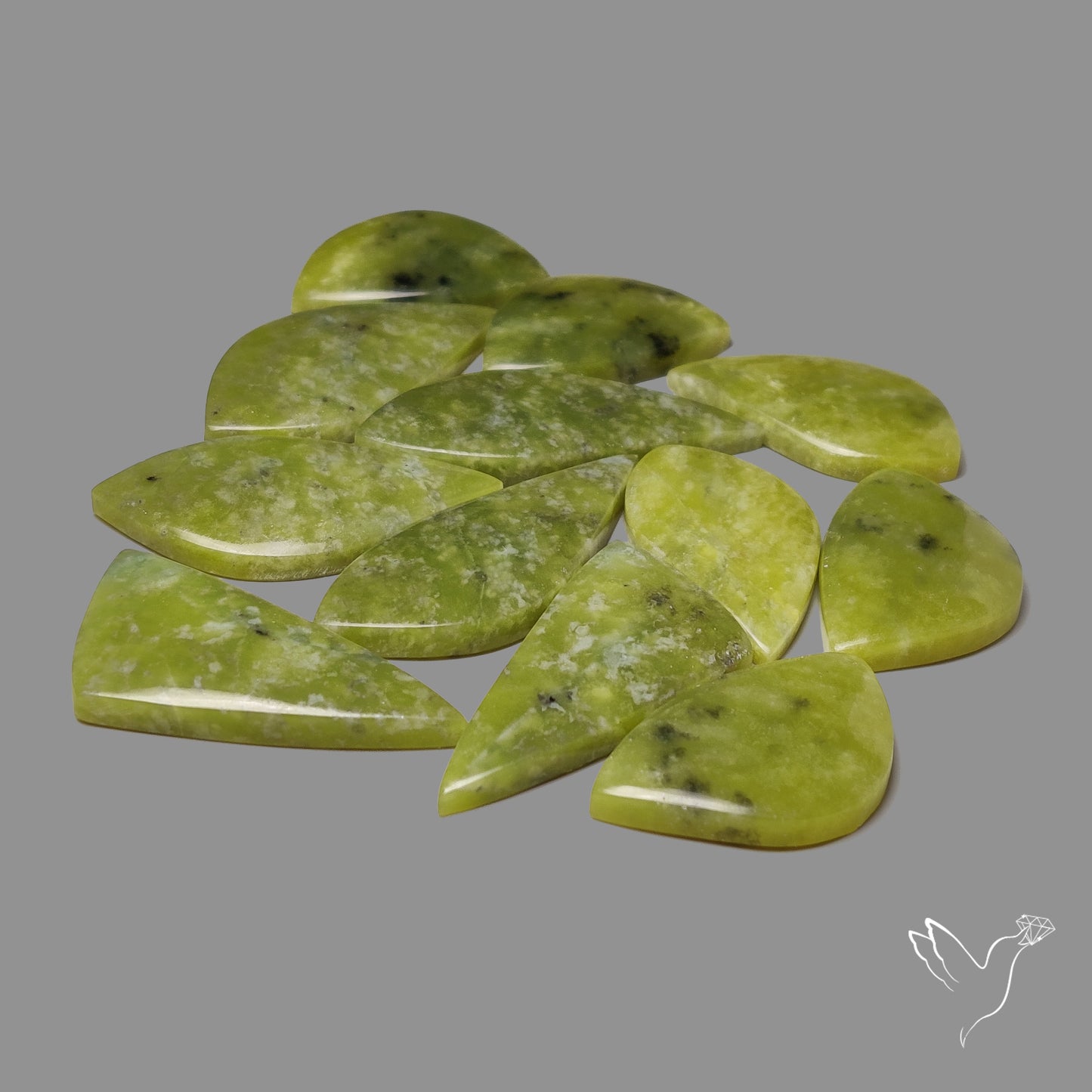Gemmy Green Serpentine Cabochons Lot