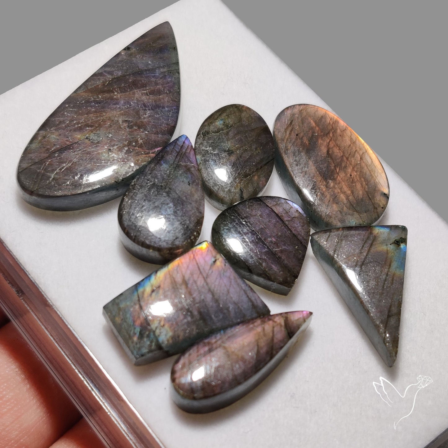 Purple Spectrolite Cabochons Lot
