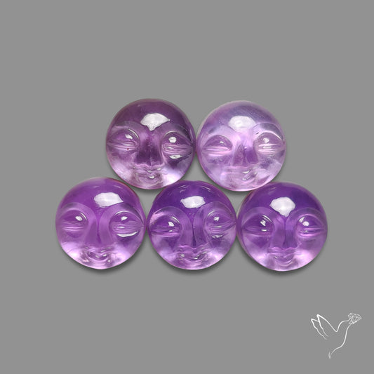 Moonface Amethyst With Mother Of Pearl Doublets Lot