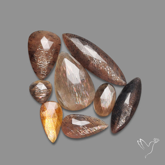 Rose Cut Confetti Black Sunstone Lot