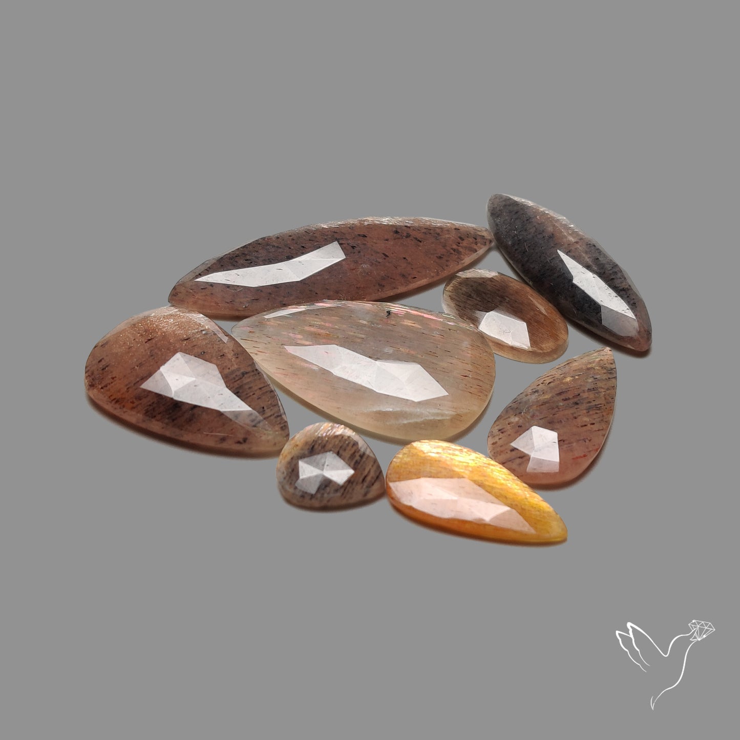Rose Cut Confetti Black Sunstone Lot