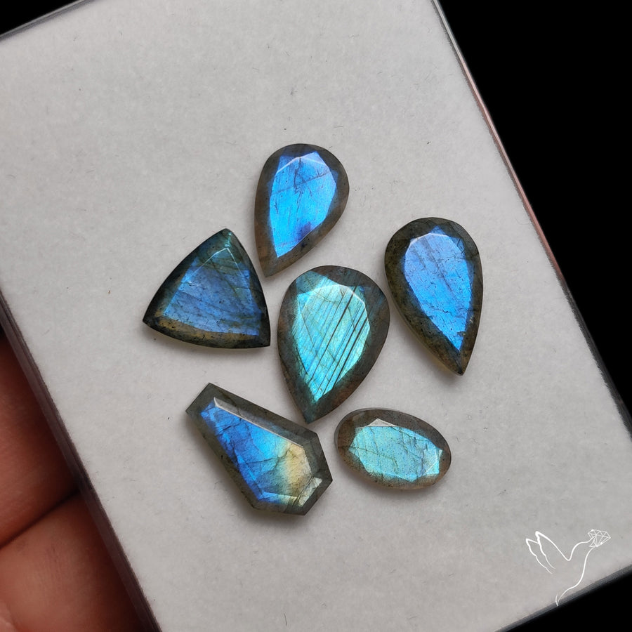 Faceted Blue Labradorite Lot