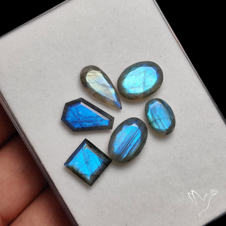 Faceted Blue Labradorite Lot