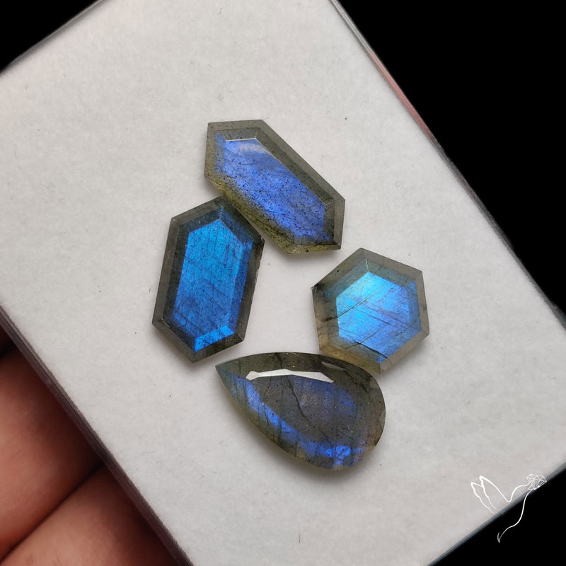 Faceted Blue Labradorite Lot