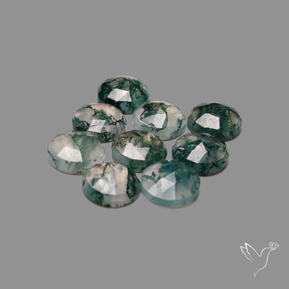 Rose Cut Moss Agate Rounds Lot