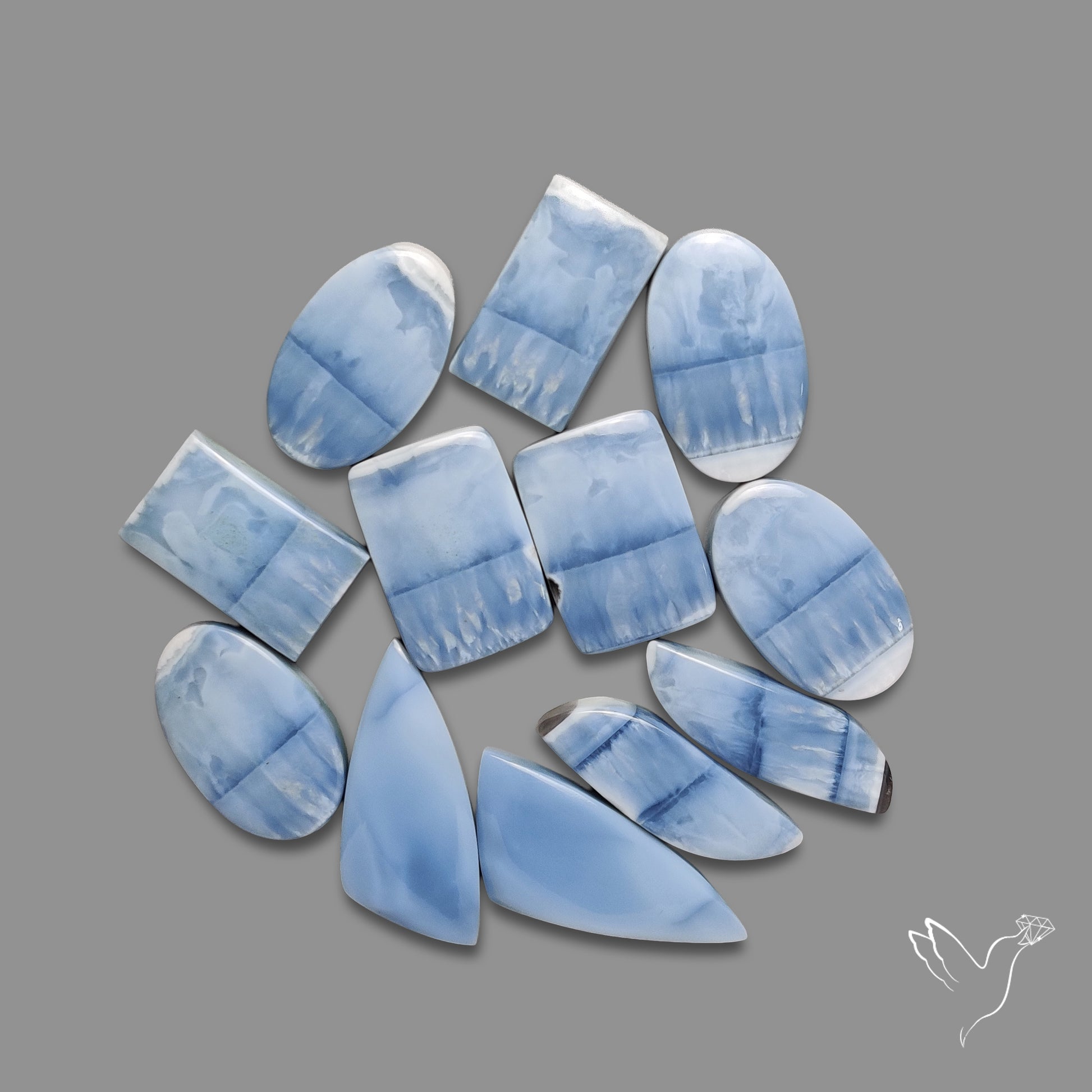 Owyhee Blue Opal Cabochons Lot