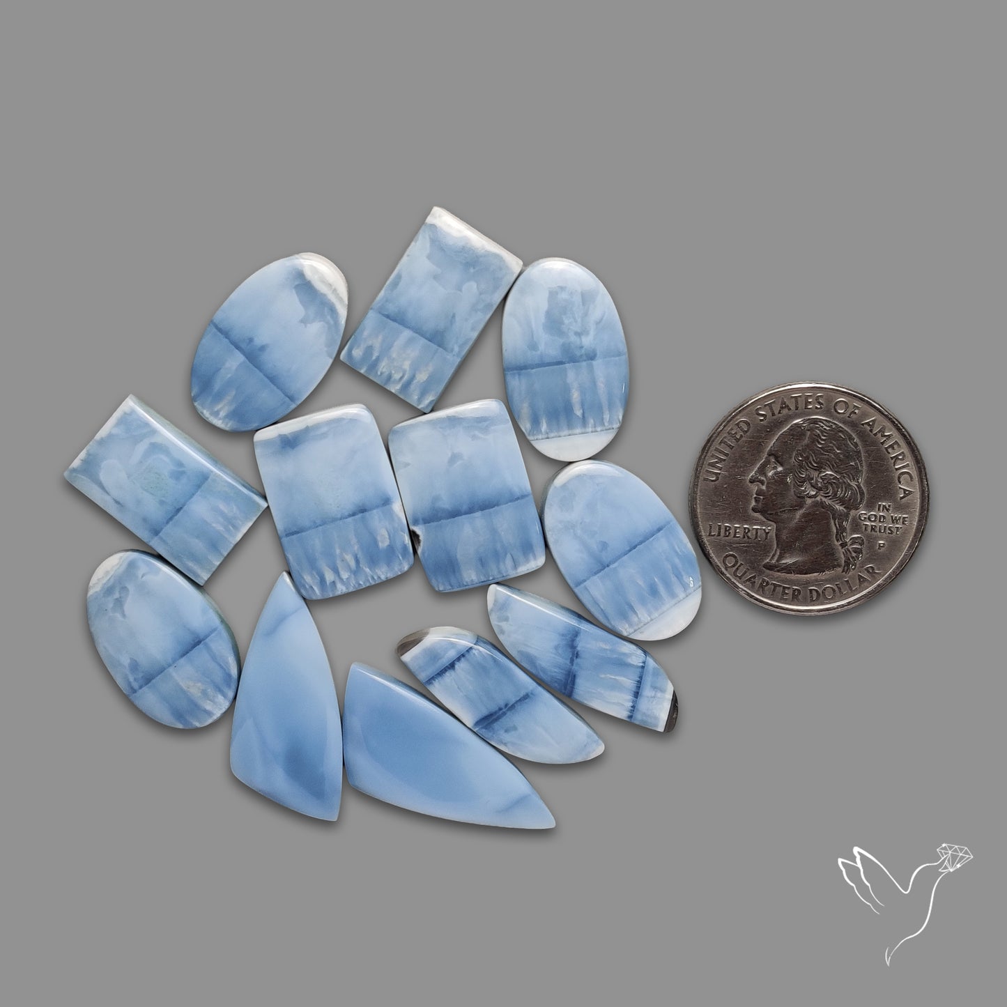 Owyhee Blue Opal Cabochons Lot