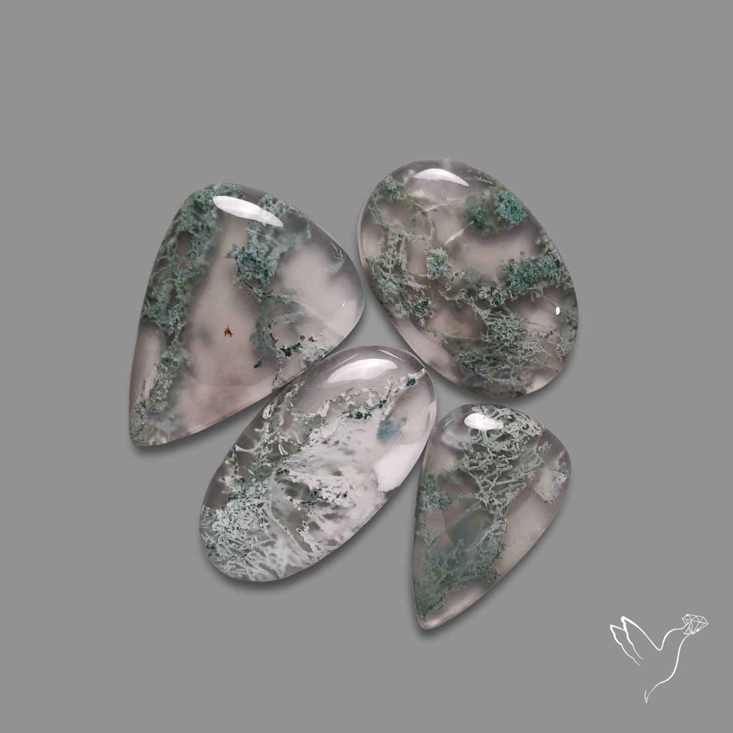 Horse Canyon Moss Agate Cabochons Lot