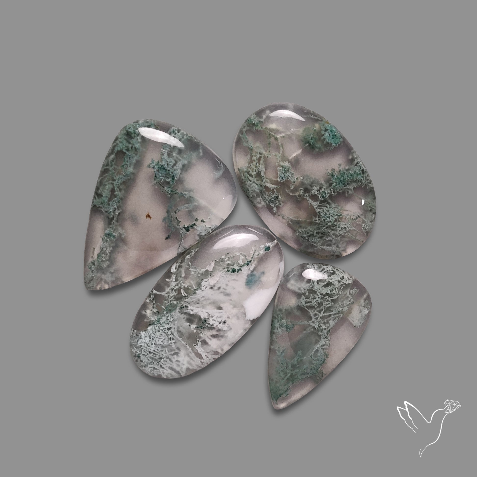 Horse Canyon Moss Agate Cabochons Lot