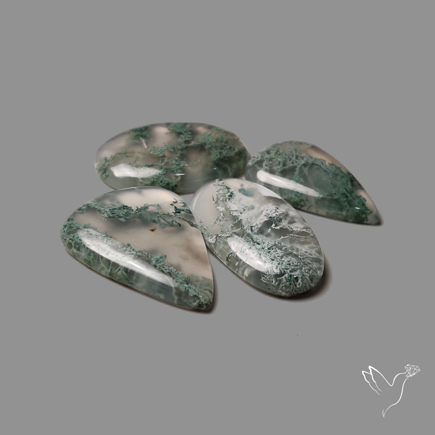 Horse Canyon Moss Agate Cabochons Lot