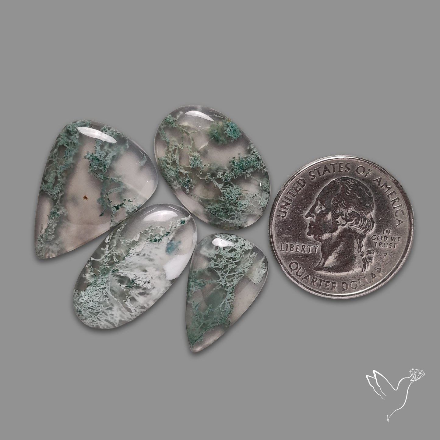 Horse Canyon Moss Agate Cabochons Lot